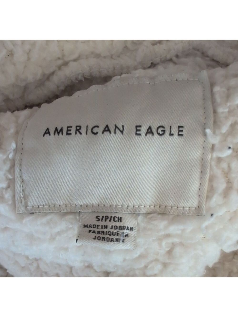American Eagle Plush Cream Sherpa Oversized Hoodie S                   D465 - Picture 6 of 7